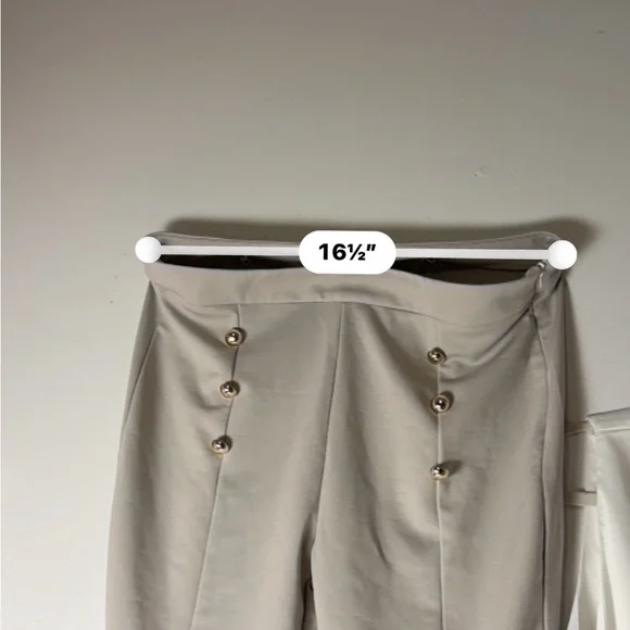 Chic Cream High-Waisted Skinny Pants - Picture 9 of 14